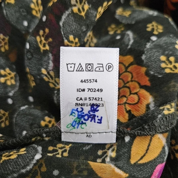 Ann Taylor LOFT Shirt Sheer Polka Dot Floral Long Sleeve Button Collared Top - Picture 7 of 7